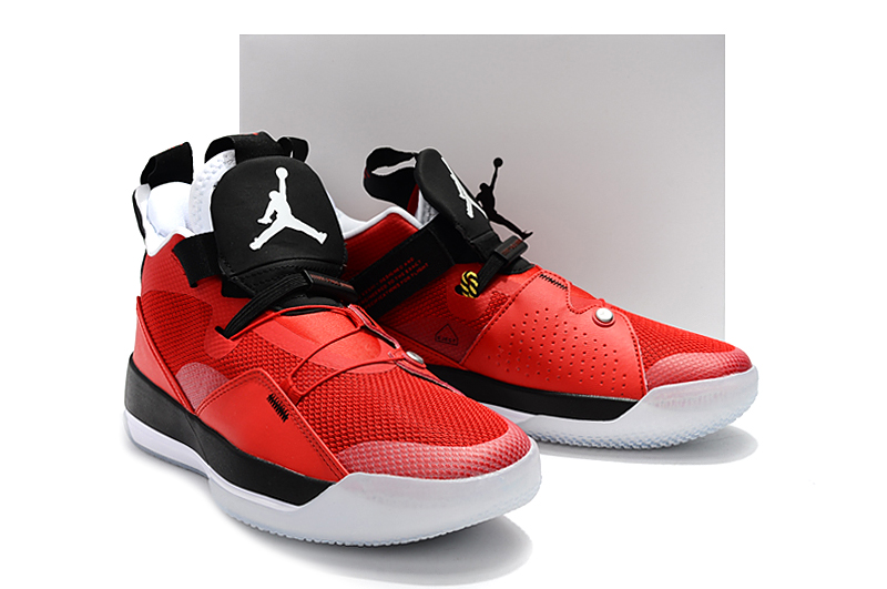 2019 Men Jordan XXXIII Red Black White Shoes